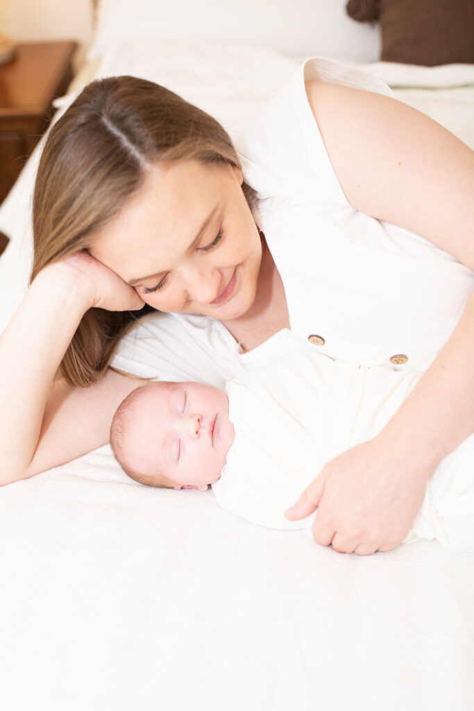 Cozy in home newborn session in Hoover, Alabama